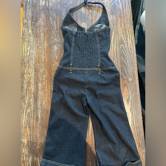 Amazing denim vintage Bisou Bisou capri jumpsuit - Picture 7 of 8